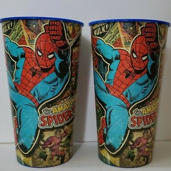 Spider-Man Plastic Cups New Reusable 32oz Marvel 5 Cups Amazing Spiderman - Picture 2 of 2